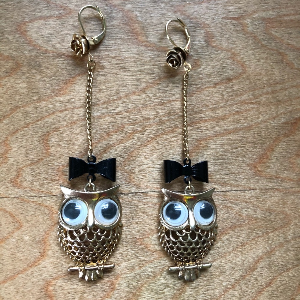 Betsey Johnson Owl Earrings